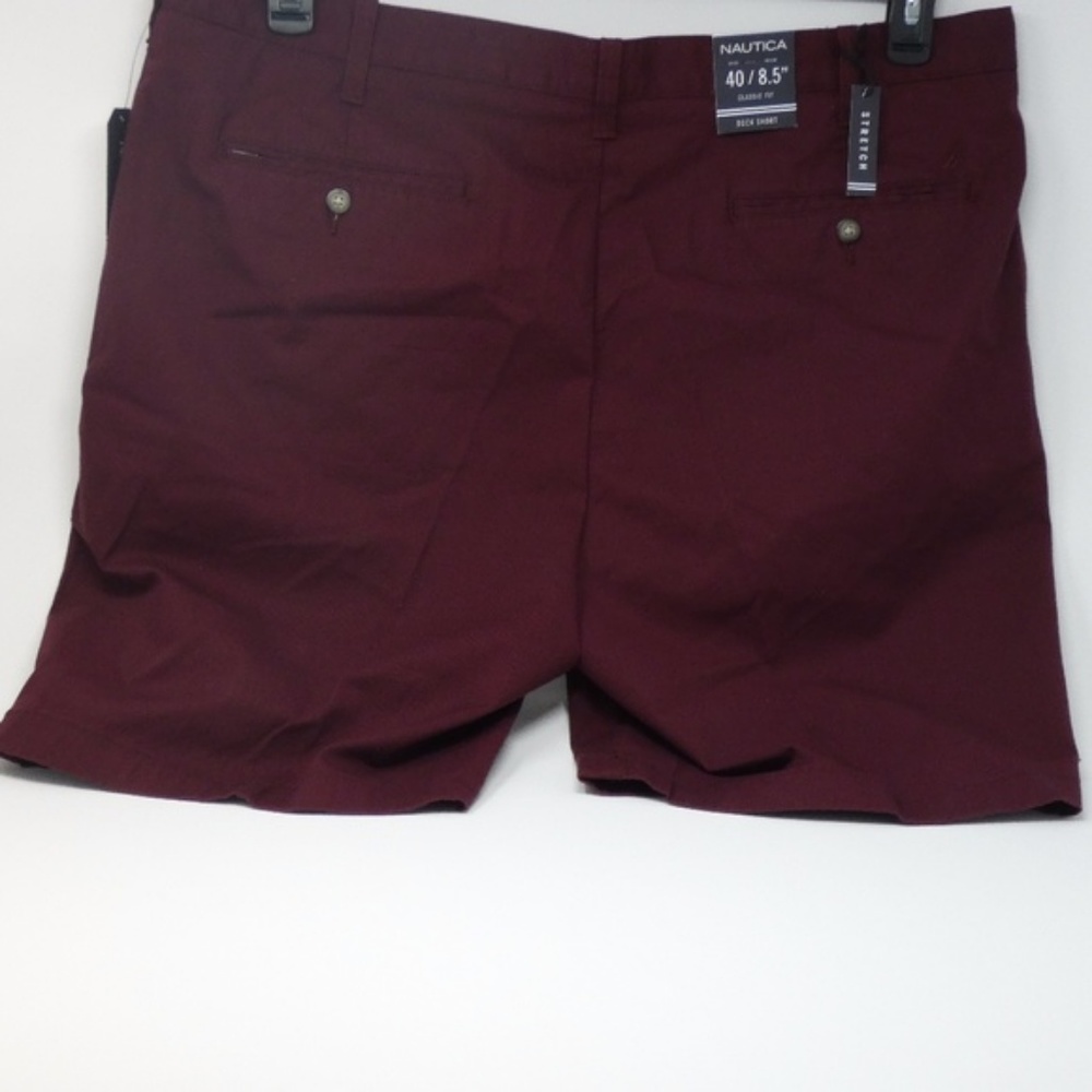 Nautica Classic-Fit Royal Burgundy Deck Shorts - Picture 3 of 4